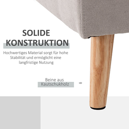 HOMCOM 3-Sitzer-Ecksofa, Leinenoptik, Wendbare Chaiselongue, 193x136x85 cm, Hellgrau