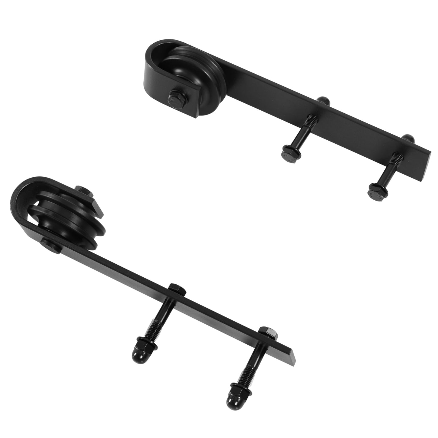 HOMCOM Gleitschienen-Bausatz für Schiebetüren, max. 100 kg Belastbarkeit, Metall, Schwarz, 2 m, Schwarz