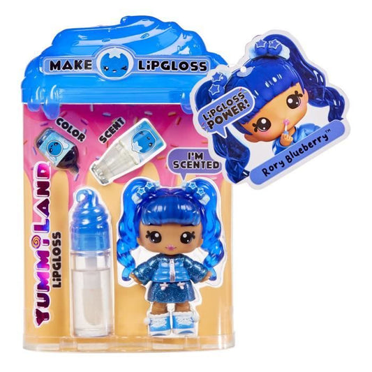 Yummiland - 1 10 cm doll and a glittery gloss to create - Rory - Blueberry flavor - From 4 years old