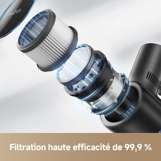 MOVA S4 Detect - Cordless Stick Vacuum Cleaner - 150 AW - Maximum Battery Life of 90 Minutes - OptiInsigh Multi-Surface Brush