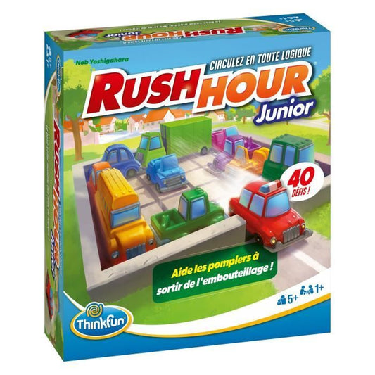 ThinkFun-Rush Hour Junior-Logic game-Puzzle-Traffic jam-40 challenges 4 levels-1 player or more from 5 years old-Ravensburger-76604