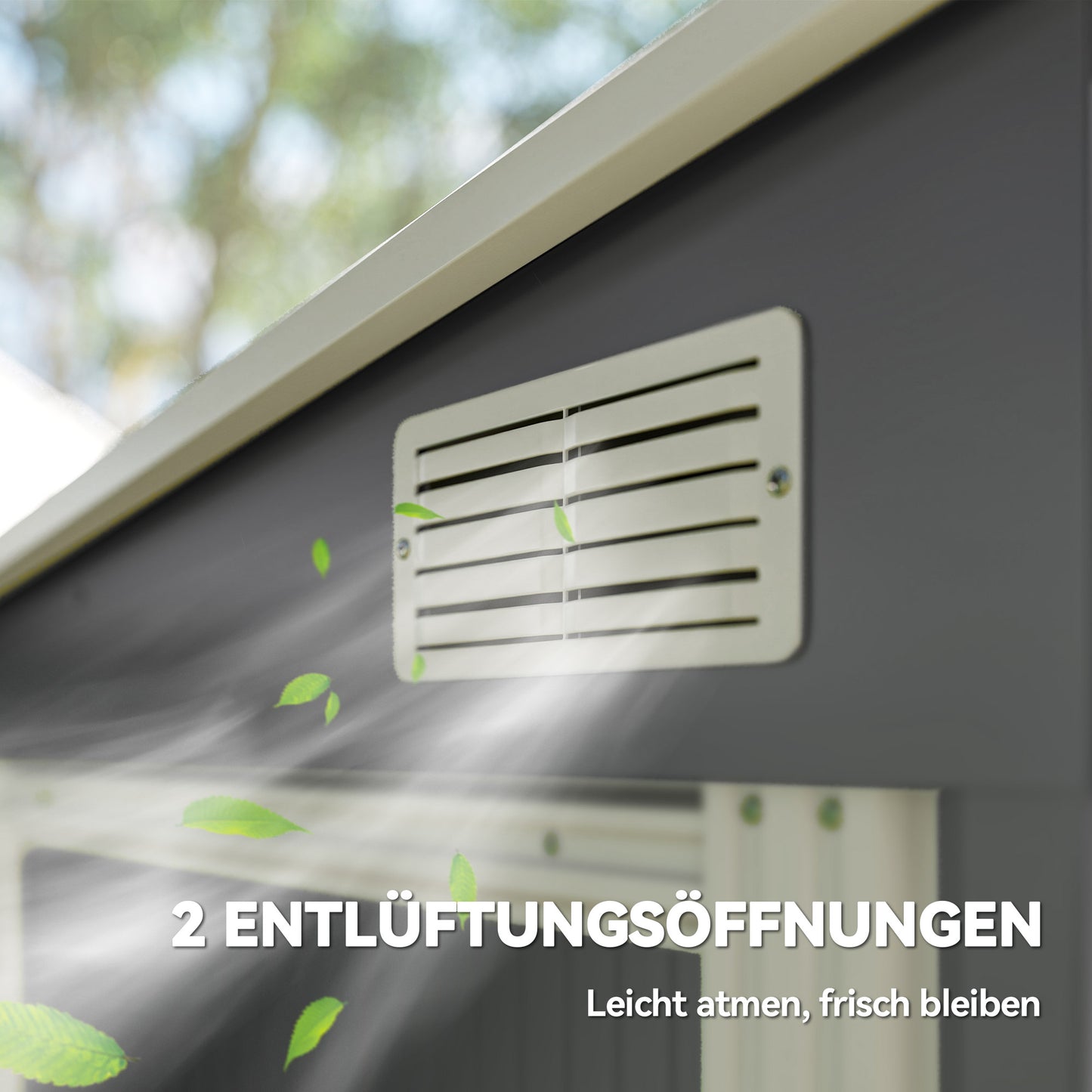 Outsunny Metall Gerätehaus 2,81m² 154x206,5x181 cm Geräteschuppen mit Pultdach Fundament