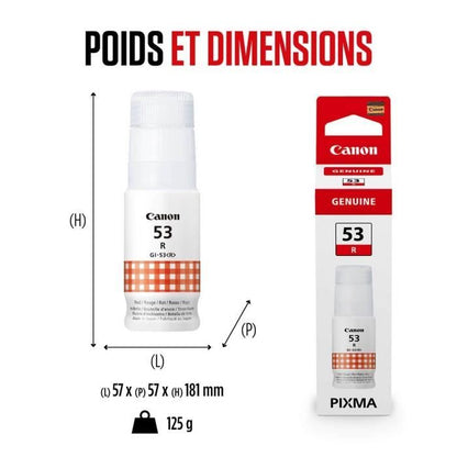 Ink bottle - Canon - GI -53R - Red - Pixma G650 and G550 compatibility - (4717C001)