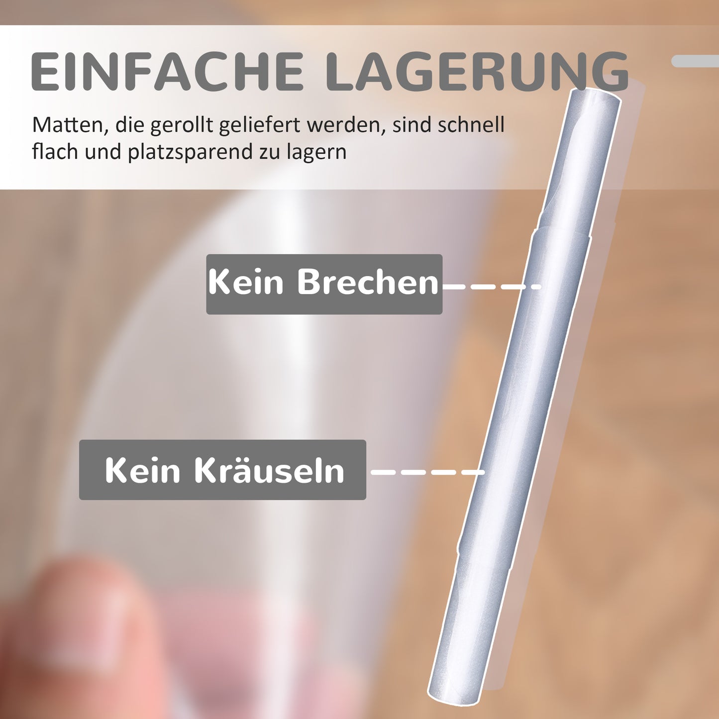 HOMCOM Stuhlunterlage für Hartböden, 90 x 120 cm, rutschfest, transparent Bodenmatten zum Schutz von Holz und Fliesen, für Büro und Zuhause