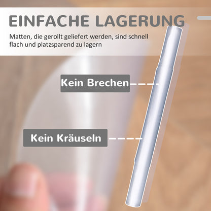 HOMCOM Stuhlunterlage für Hartböden, 90 x 120 cm, rutschfest, transparent Bodenmatten zum Schutz von Holz und Fliesen, für Büro und Zuhause