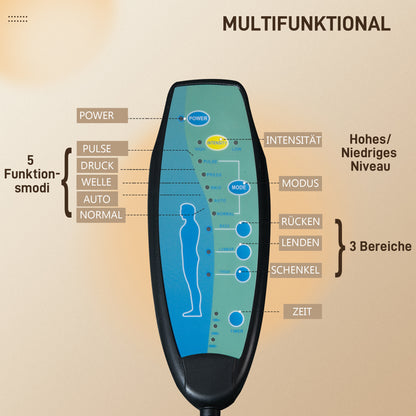 Vinsetto Bürostuhl med Massagefunktion, Ergonomischer Schreibtischstuhl med Liege- &amp; Drehfunktion, med Fußstütze, Schwarz