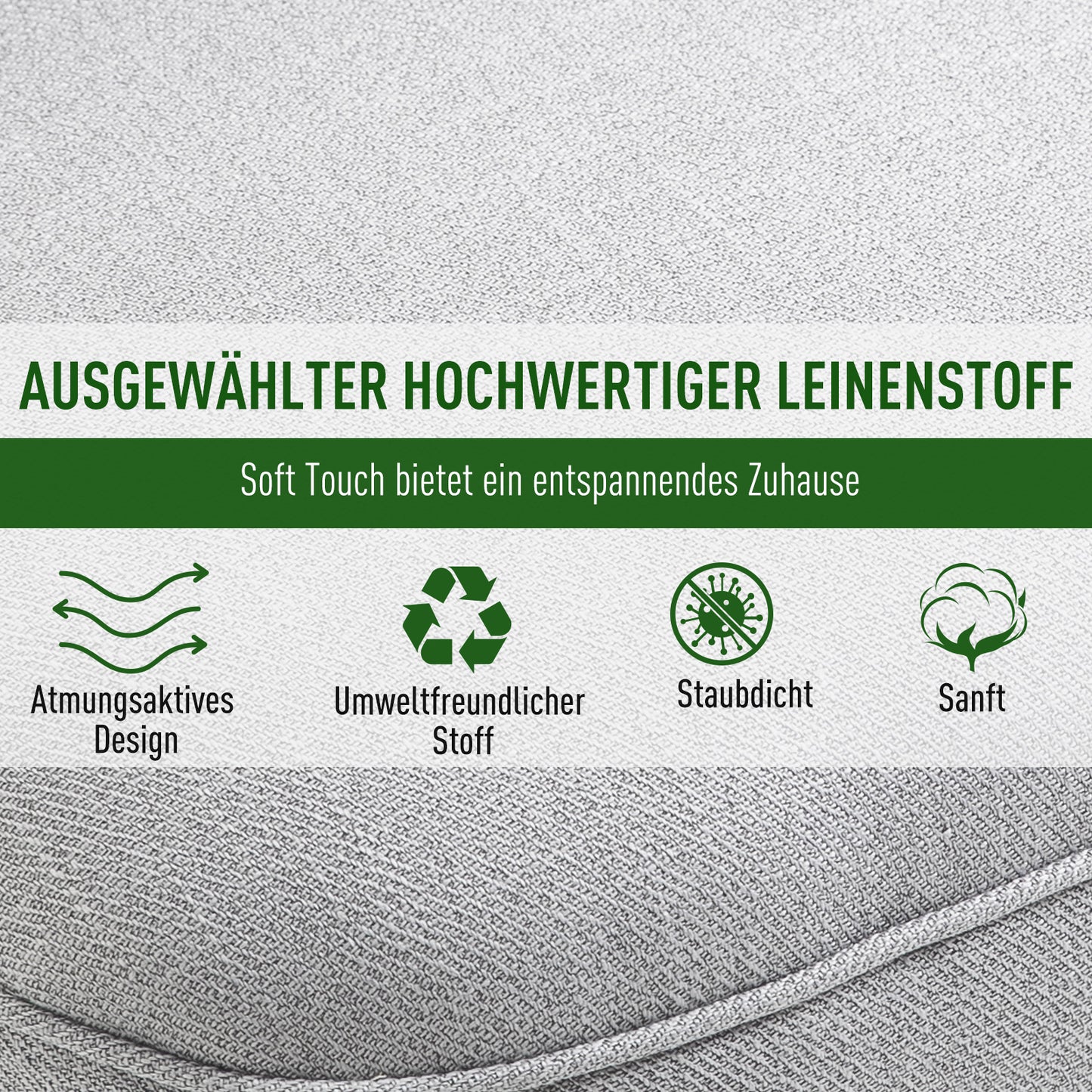 HOMCOM Sessel Wohnzimmer Relaxsessel Loungesessel Ruhesessel mit Rückenkissen, Holzbeine, Lesesessel mit Leinenoptik, Polstersessel für Schlafzimmer, Grau