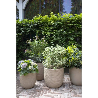 Ball flower pot - CAPI EUROPE - WASTE RIB NL - 35 x 34 cm - Beige terrazzo