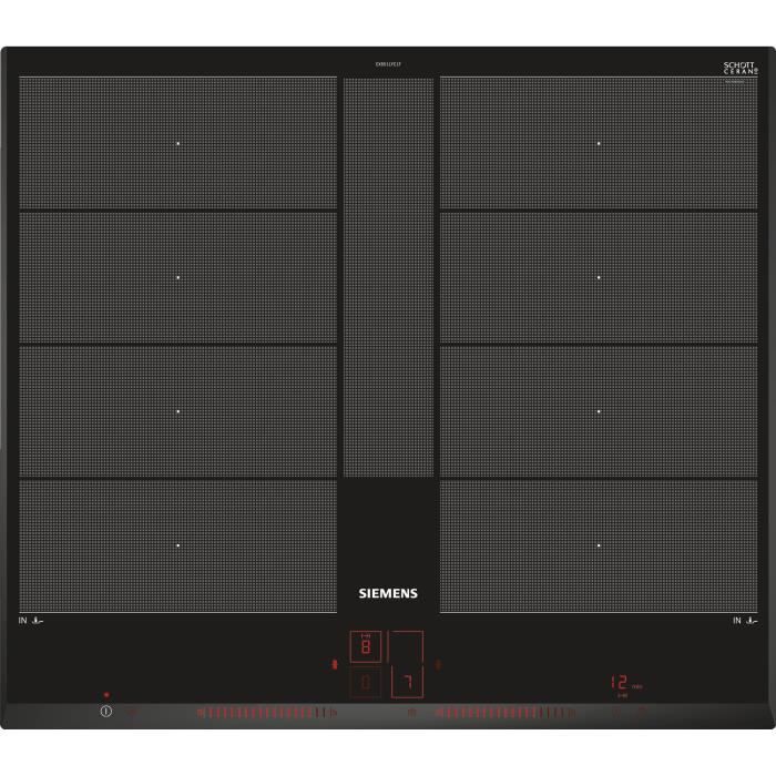 Induction hob - SIEMENS - IQ700 - 4 burners - 60 cm - Black - Dual LightSlider