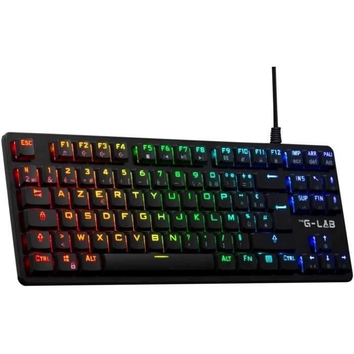 Gaming Keyboard - The G-Lab - KEYZ PLATI. TKL - TKL Format - Mechanical (Red Switch) - Low Profile - RGB - Black