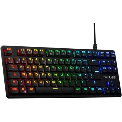Gaming Keyboard - The G-Lab - KEYZ PLATI. TKL - TKL Format - Mechanical (Red Switch) - Low Profile - RGB - Black