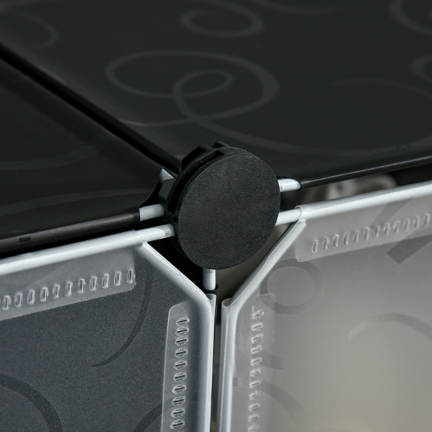 HOMCOM Modulares Regalsystem für 6 Paar Schuhe, 49 cm x 36,5 cm x 108 cm, Schwarz