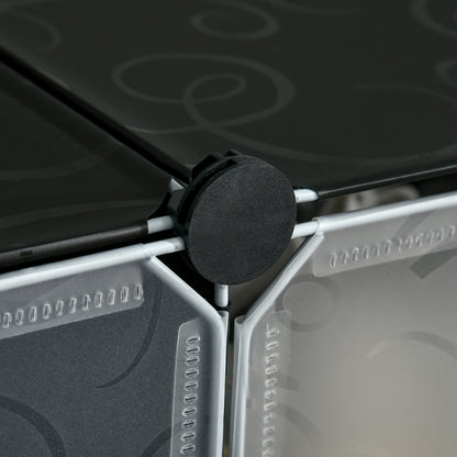 HOMCOM Modulares Regalsystem für 6 Paar Schuhe, 49 cm x 36,5 cm x 108 cm, Schwarz