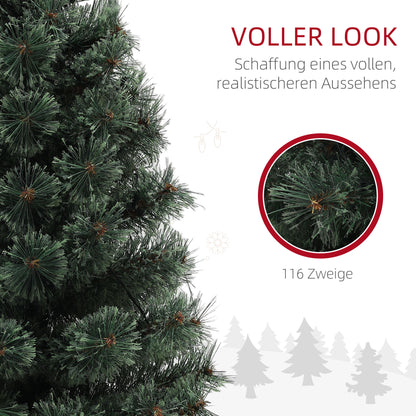 HOMCOM Weihnachtsbaum, naturgetreue Erscheinung, integrierte LEDs, dimmbar, 8 Modi, 45 x 90 cm, Grün