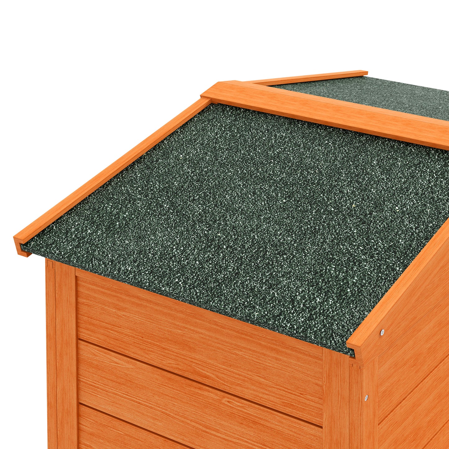 PawHut Kleintierstall, Kleintierkäfig, Outdoor-Kaninchenstall, Freilaufgehege, winterfest, Massivholz, 150 x 45 x 85 cm, Orange