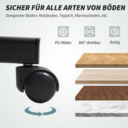 HOMCOM Bürostuhl mit Massagefunktion Ergonomischer Chefsessel mit Liegefunktion Fußstütze Grau