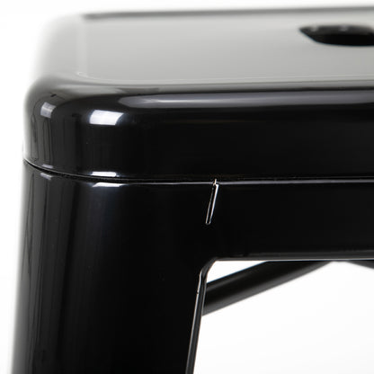 HOMCOM 4er-Set Barhocker aus Metall, für drinnen und draußen, stapelbares Design, Schwarz