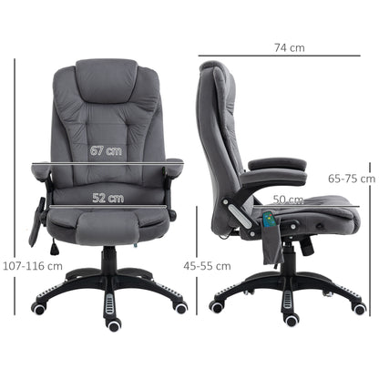 Vinsetto Bürostuhl mit Massage- & Wärmefunktion, ergonomisch, höhenverstellbar, Dunkelgrau