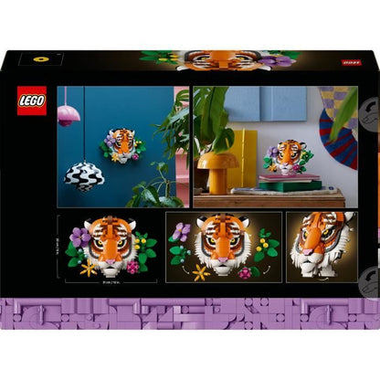 LEGO Art 31217 Wildlife Collection  Tiger  Adult Set  Wall Decoration with Flowers