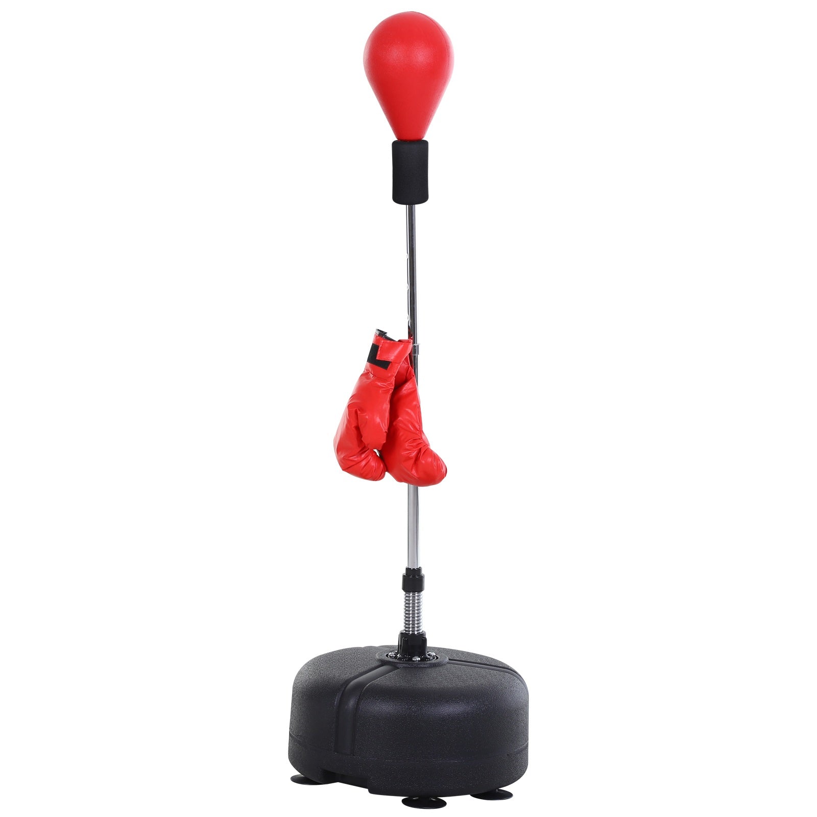 HOMCOM Punchingball-Set, Box-Trainingsset, 136-154 cm höhenverstellbar, mit 1 Paar Handschuhe, Geeignet für Profis und Anfänger