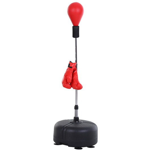 HOMCOM Punchingball-Set, Box-Trainingsset, 136-154 cm höhenverstellbar, mit 1 Paar Handschuhe, Geeignet für Profis und Anfänger