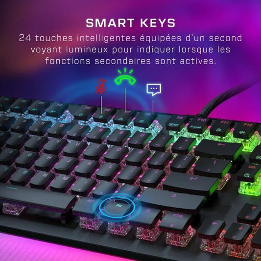 Optical and mechanical PC gaming keyboard - TURTLE BEACH - Vulcan II Max - Black