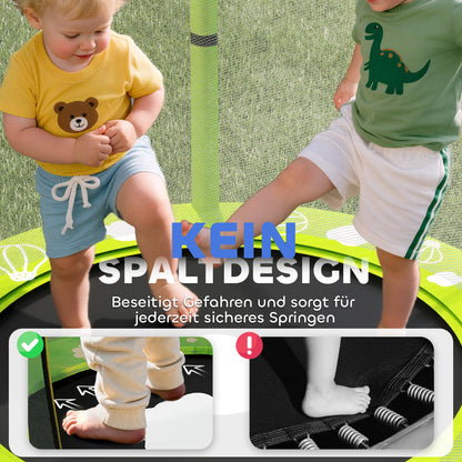 AIYAPLAY Kindertrampolin mit Sicherheitsnetz, für den Innen- und Außenbereich, 3-6 Jahre, Grün