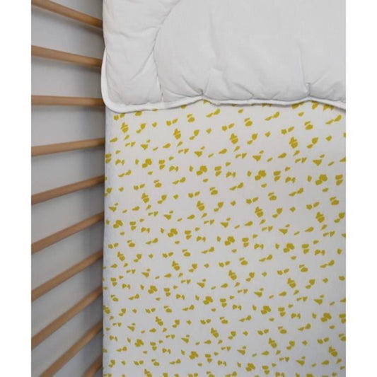 Children's Jersey Fitted Sheet with Savannah Print, Yellow, 70x140 cm