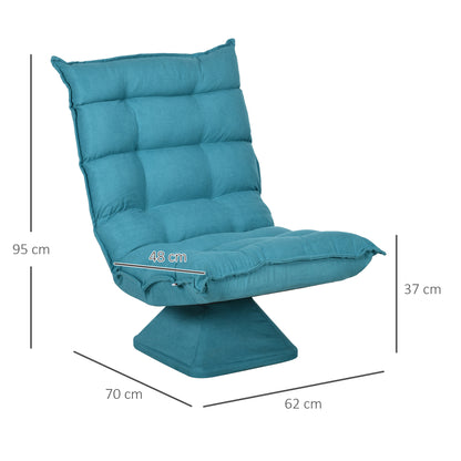 HOMCOM Relaxsessel Lesesessel, drehbar, Samtoptik, 62 cm x 70 cm x 95 cm, Blau