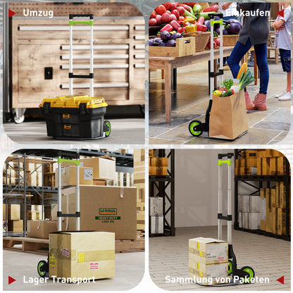 HOMCOM Sackkarre klappbar Aluminium Transportkarre mit Teleskopgriff Höhenverstellbar 100 cm