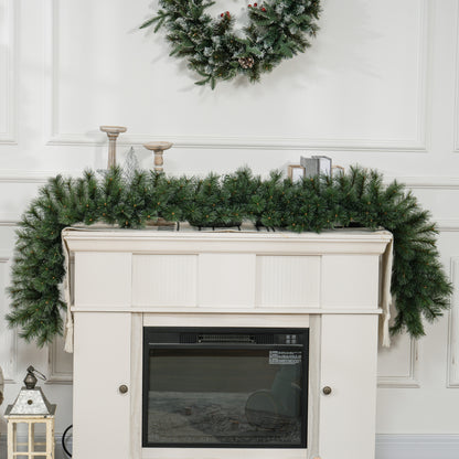 HOMCOM 1,8 m künstliche Weihnachtsgirlande Blumendekoration mit 160 Spitzen Grün