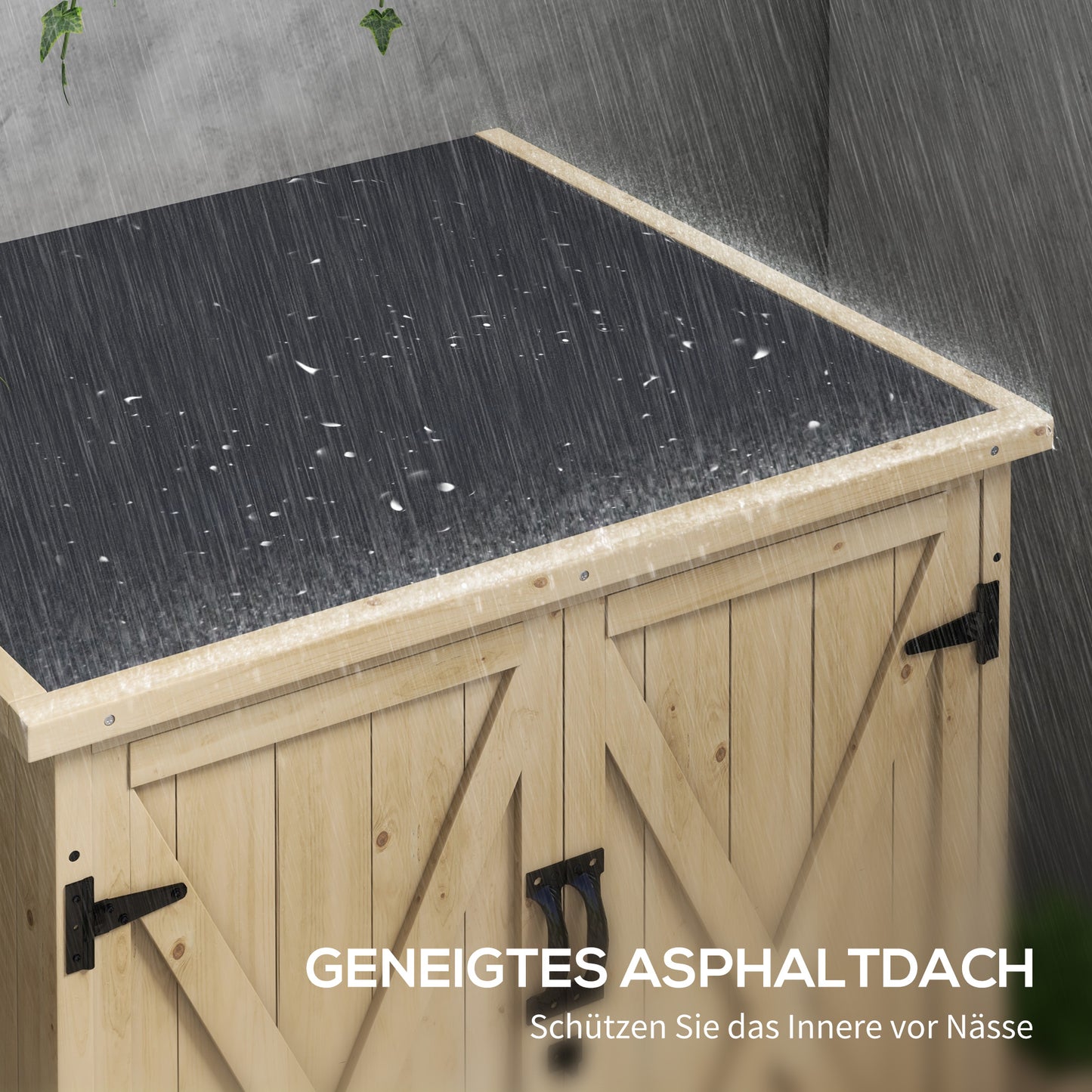 Outsunny Outdoor Aufbewahrungsbox Gartenbox Kissenbox, wetterbeständig, Asphaltdach, 77,5 cm x 88 cm x 90 cm, Dunkelgrau