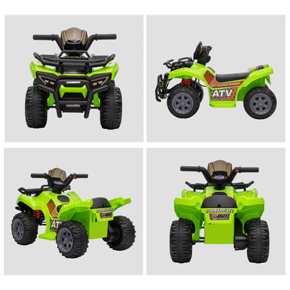 HOMCOM Kinder Quad Elektro 6V Kinderquad mit Vorwärtsfunktion, Musik, Elektro-Quad für Kinder 1,5-3 Jahre Grün