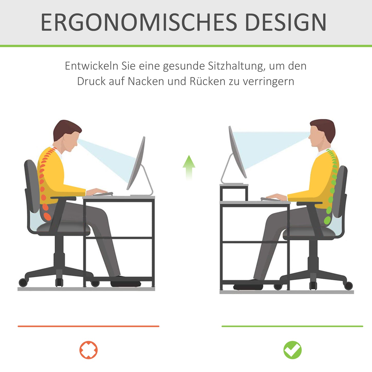 HOMCOM Monitorständer Bildschirmständer für Laptop Computer Notebook PC ergonomisch Acryl Transparent 53 x 19 x 9 cm
