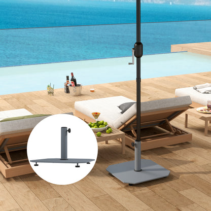 Outsunny Sonnenschirmständer aus Metall 18,5 kg Schirmständer, Quadratisch Schirmhalter für Sonnenschirm 32/38/48mm
