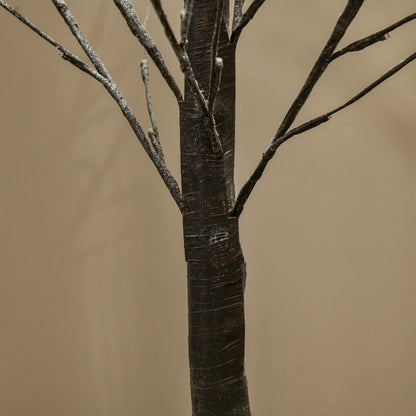 HOMCOM Künstliche Birke mit LED-Beleuchtung, 96 warmweiße Mikro-LEDs, 150 cm, Braun