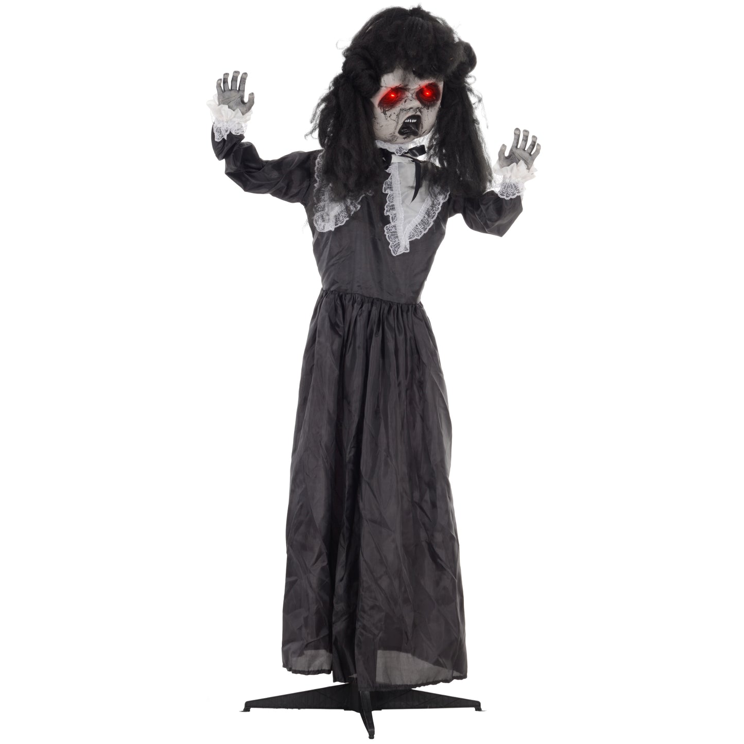 HOMCOM Horrorpuppe, Helloweendeko, gruselige Stimme & Musik, rote Augen, beweglich, 160 cm