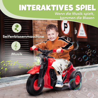 AIYAPLAY Kinder Elektro-Motorrad, 6V Kindermotorrad mit Musik, Blasen 2,5-3 km/h, für 2-5 Jahre Kinder