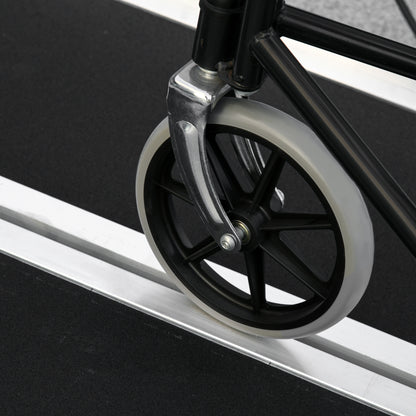 HOMCOM Rollstuhlrampe Auffahrrampe Rollstühle Rollatoren Faltbar Aluminium, 270 kg Belastbar, Schwarz, 91 x 72 x 5 cm
