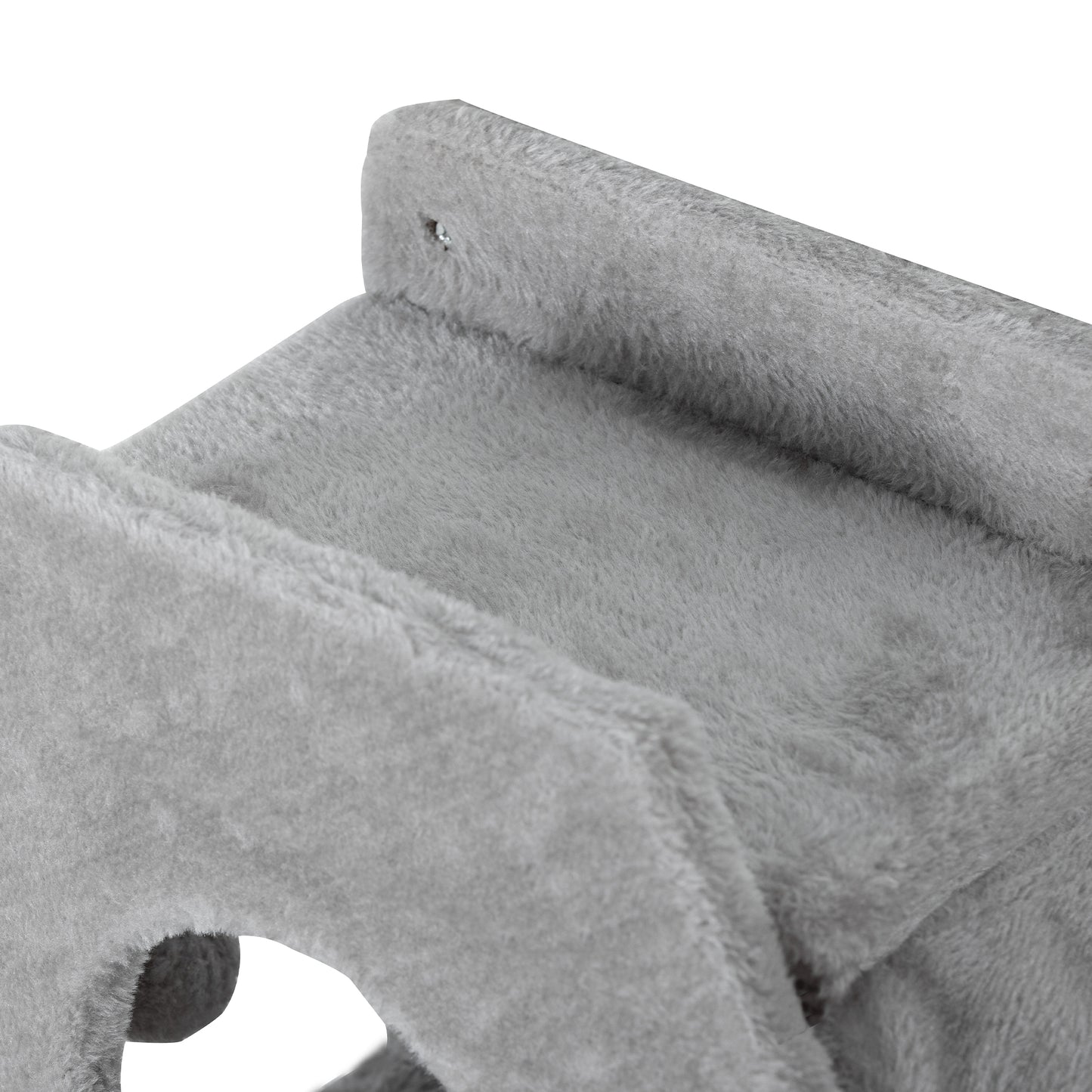 PawHut Katzen Kletterwand, inkl. Katzenhaus, Leitern, Spielball, platzsparend, Hellgrau