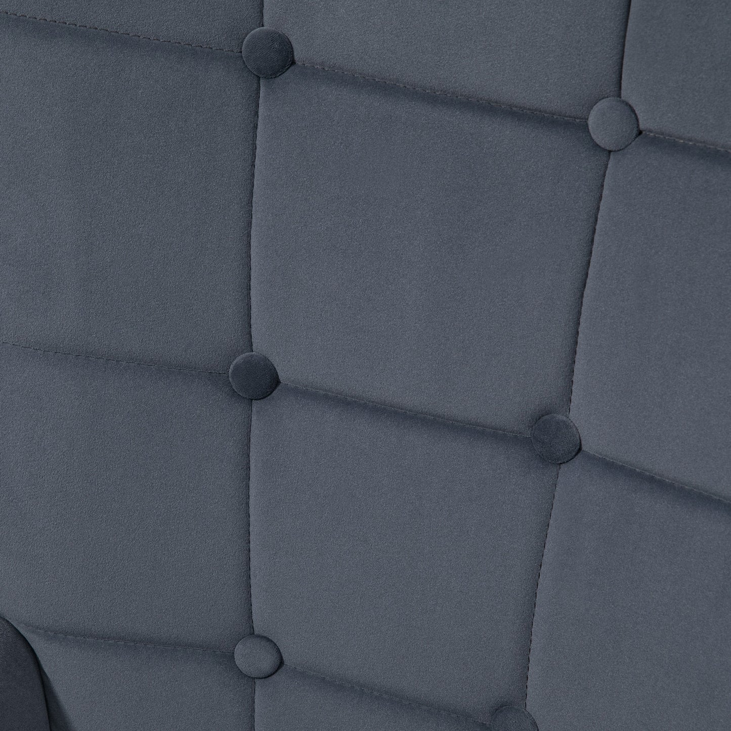 HOMCOM Sessel mit Ottomane, bis 120 kg. Knopfheftung, Dunkelgrau