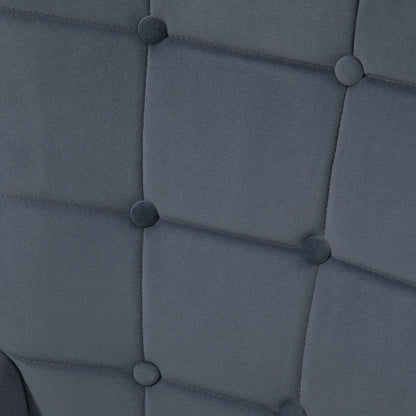 HOMCOM Sessel mit Ottomane, bis 120 kg. Knopfheftung, Dunkelgrau