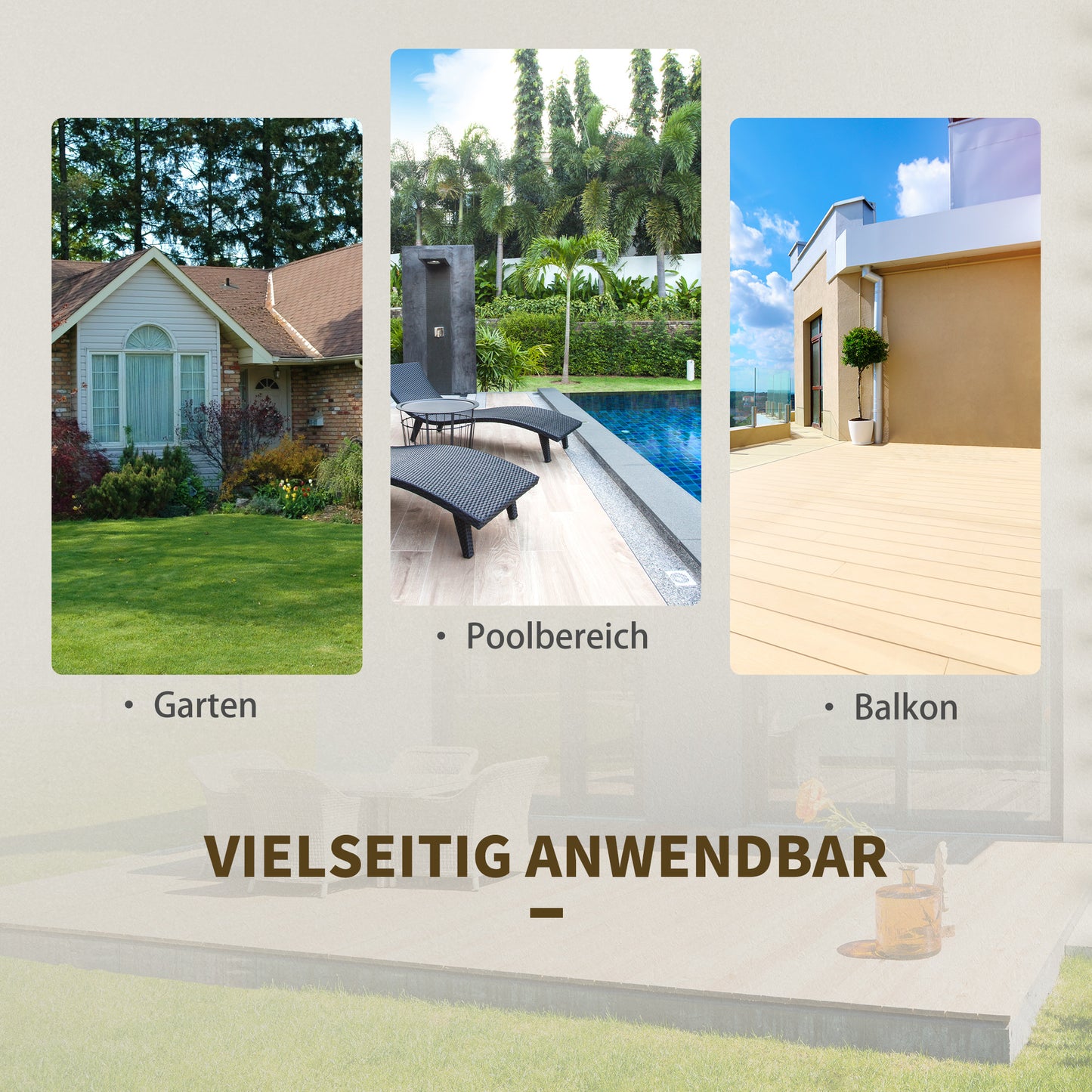 Outsunny Polyrattan Bistroset für 2 Personen Sitzgruppe Rotting Gartenmöbel Set Garnitur Braun