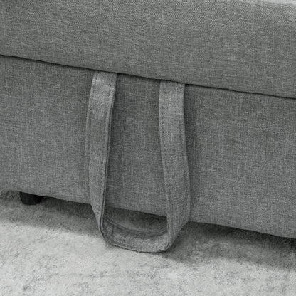 HOMCOM 3-in-1 Klappsessel mit Seitentasche, Gästebett mit Kissen, Verstellbarer Rückenlehne, Bettsessel mit Rollen, Hellgrau