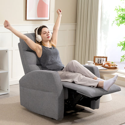 HOMCOM Verstellbarer Relaxsessel mit Fußstütze, Moderner Polstersessel, Dunkelgrau