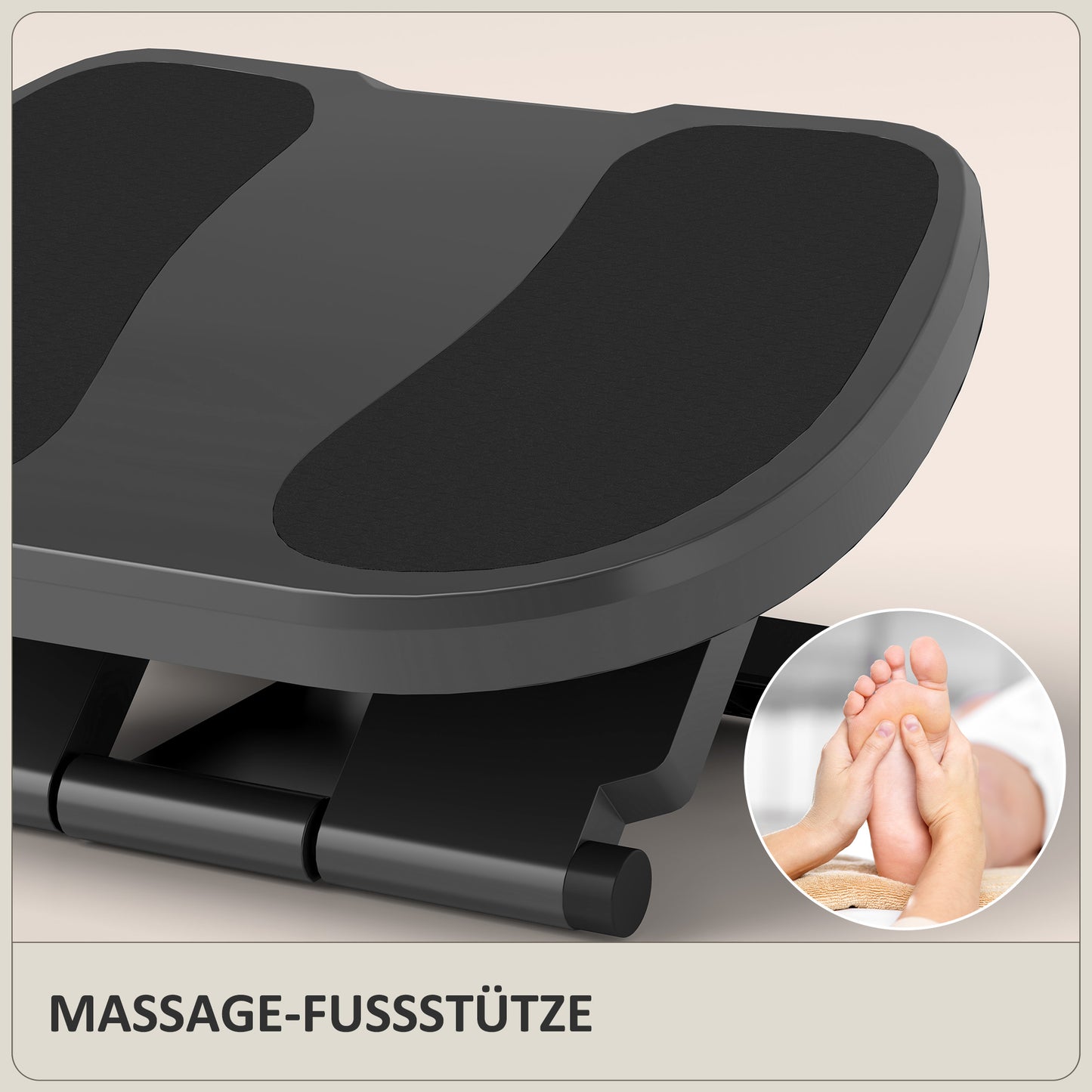 HOMCOM Fußstütze, Fußablage, höhenverstellbar, 0-30° neigbar, Grau