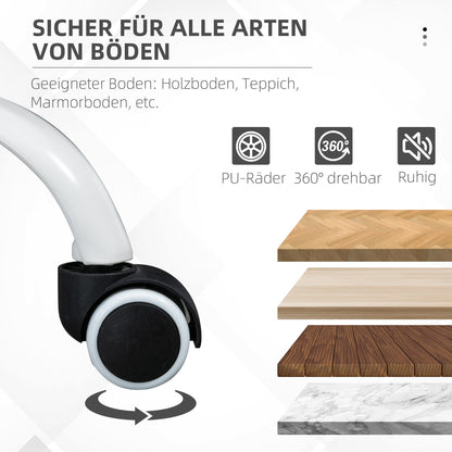 Vinsetto Bürostuhl, Drehstuhl, neigbare Rückenlehne, höhenverstellbar, bis 120 kg, Leinenoptik, Grau