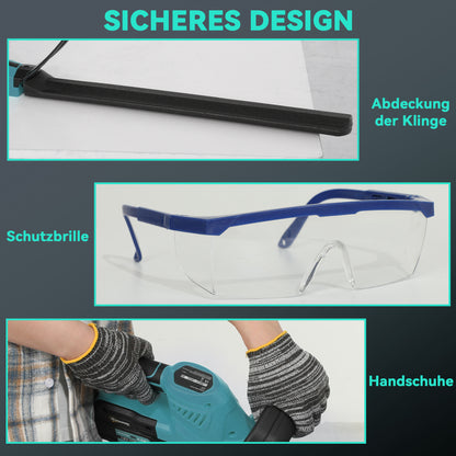 Outsunny Elektro Heckenschere Akku Elektrischer Heckenschneider مع محرك شنيتلانج 51 سم، Akku Blau