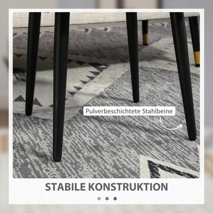 HOMCOM Hocker, Fußstütze, gepolsterter Sitz, Kaschmir-Optik, Stahlbeine, 42 x 42 x 44 cm, Dunkelgrau