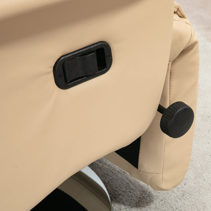 HOMCOM Relaxsessel, Liegefunktion, Lederoptik, Fußstütze, bis 150 kg, 78 x 80 x 109 cm, Beige